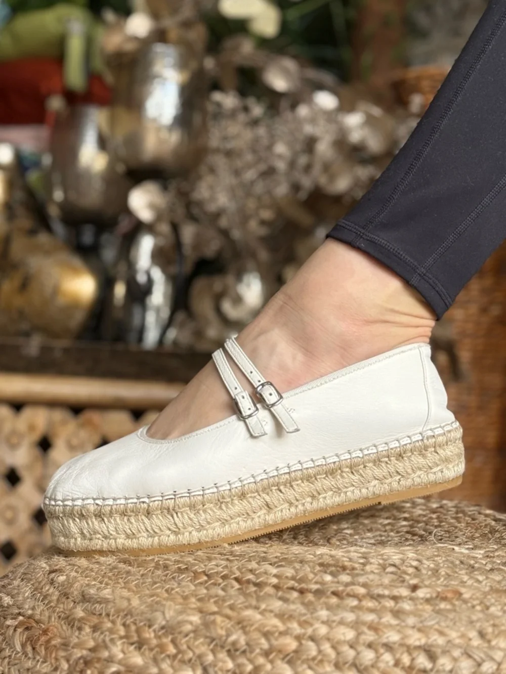 Genuine leather Mary Jane Ballet Flats with Double Buckle Straps lightweight - Picture 1 of 11